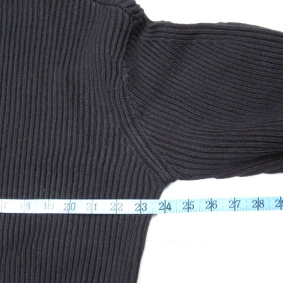 Anthropologie Maeve Long-Sleeve Mock-Neck Tie-Waist Mini Dress Black M - Picture 7 of 13